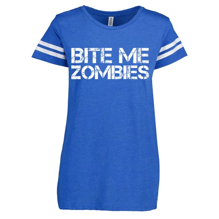 Bite Me Zombies Enza Ladies Jersey Football T-Shirt