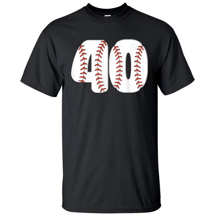 Baseball Number 40 Baseball Birthday 40 Baseball Themed 40th Tall T-Shirt