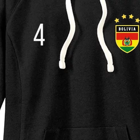 Bolivia Number 4 Sports Jersey Football Four Bolivian Women's Fleece Hoodie