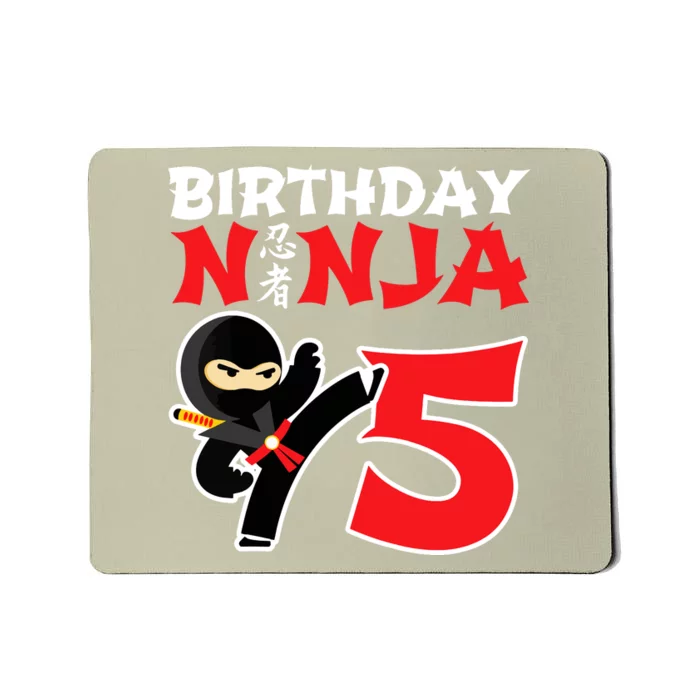 Birthday Ninja 5 Year Old Ninja Birthday Party Theme Mousepad