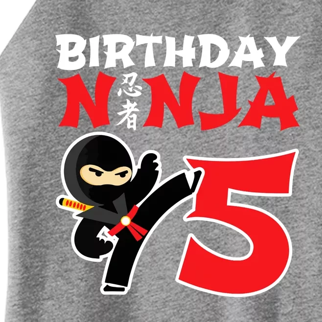 Birthday Ninja 5 Year Old Ninja Birthday Party Theme Women’s Perfect Tri Rocker Tank