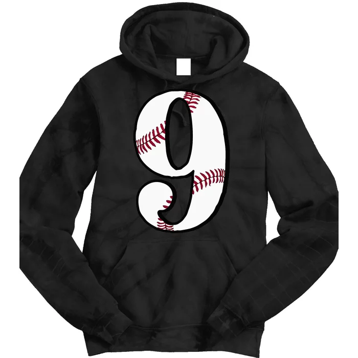 Baseball Number 9 Nine Jersey 2013 9th Birthday Gift Vintage Tie Dye Hoodie