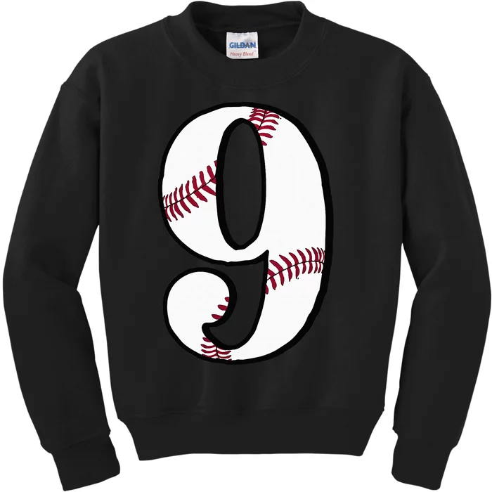 Baseball Number 9 Nine Jersey 2013 9th Birthday Gift Vintage Kids Sweatshirt