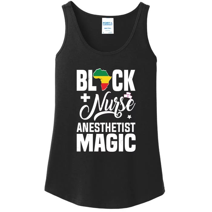 Black Nurse Anesthetist Magic CRNA African American Pride Ladies Essential Tank