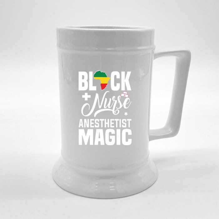 Black Nurse Anesthetist Magic CRNA African American Pride Front & Back Beer Stein