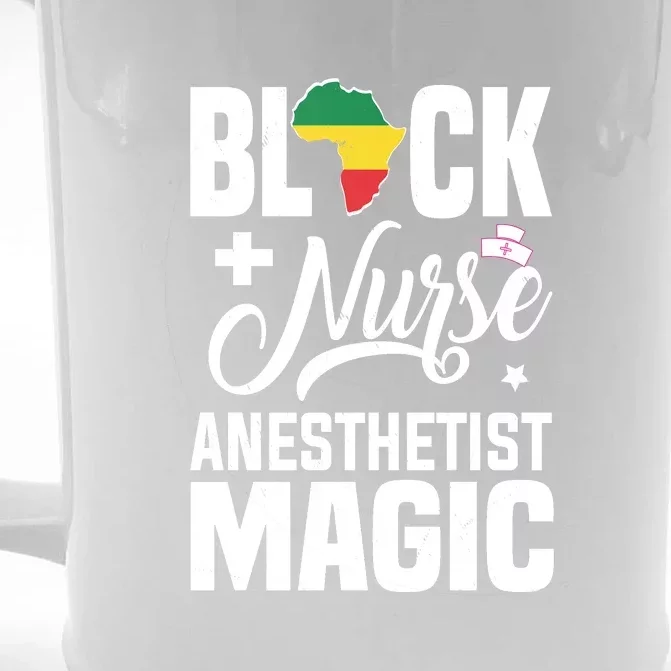 Black Nurse Anesthetist Magic CRNA African American Pride Front & Back Beer Stein