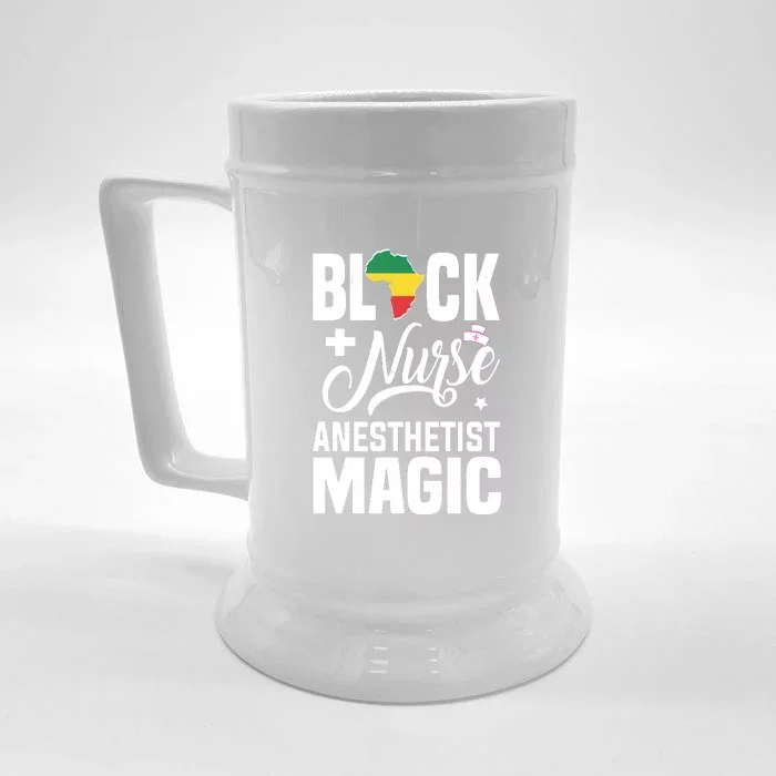 Black Nurse Anesthetist Magic CRNA African American Pride Front & Back Beer Stein