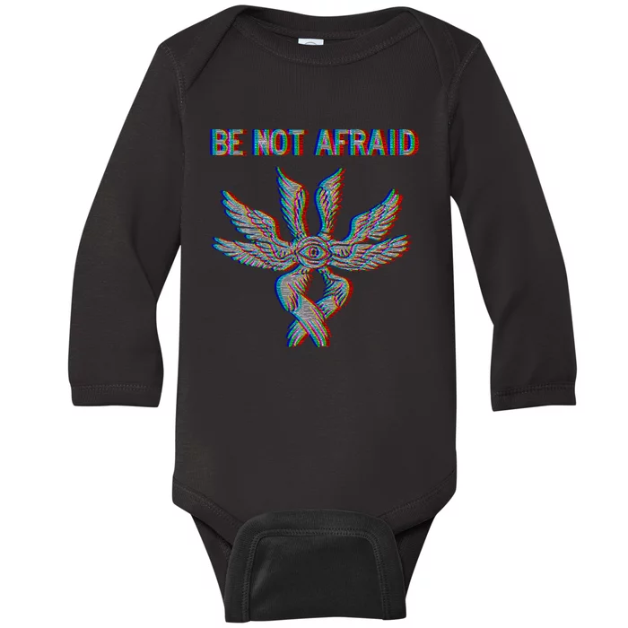 Be Not Afraid Biblically Accurate Angel Seraphim Glitch Baby Long Sleeve Bodysuit