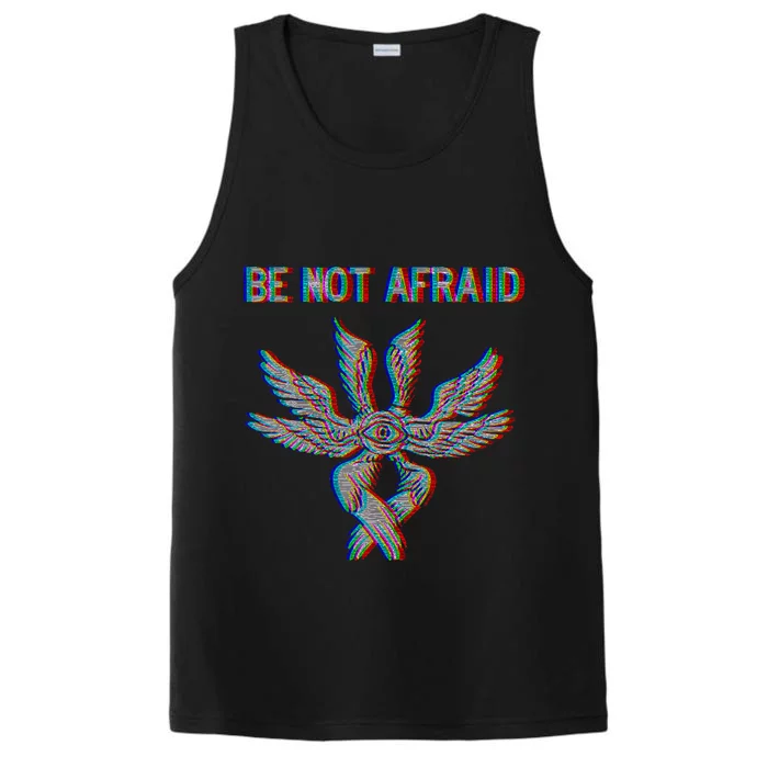 Be Not Afraid Biblically Accurate Angel Seraphim Glitch Performance Tank