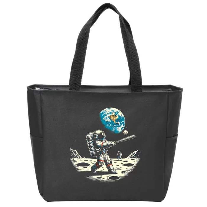 Baseball Novelty Astronaut Funny Baseball Zip Tote Bag