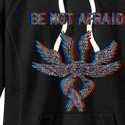 Be Not Afraid Biblically Accurate Angel Seraphim Glitch Women's Fleece Hoodie