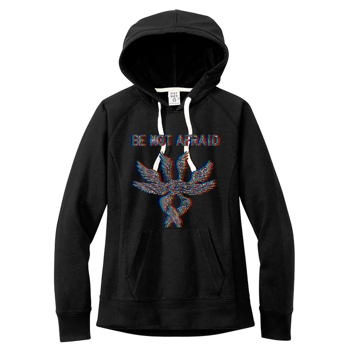 Be Not Afraid Biblically Accurate Angel Seraphim Glitch Women's Fleece Hoodie