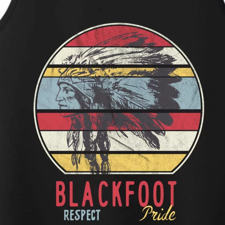 Blackfoot Native American Indian Tribe Respect Pride Retro Funny Gift Performance Tank