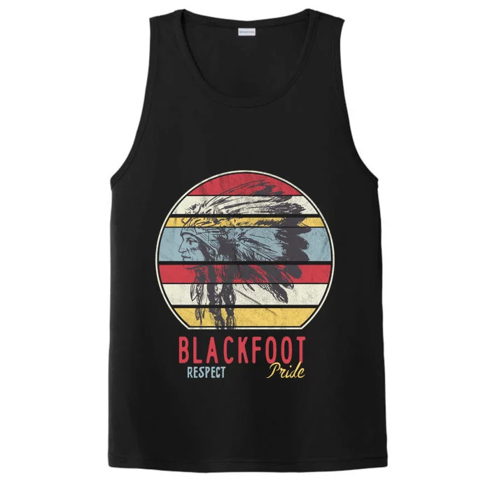 Blackfoot Native American Indian Tribe Respect Pride Retro Funny Gift Performance Tank