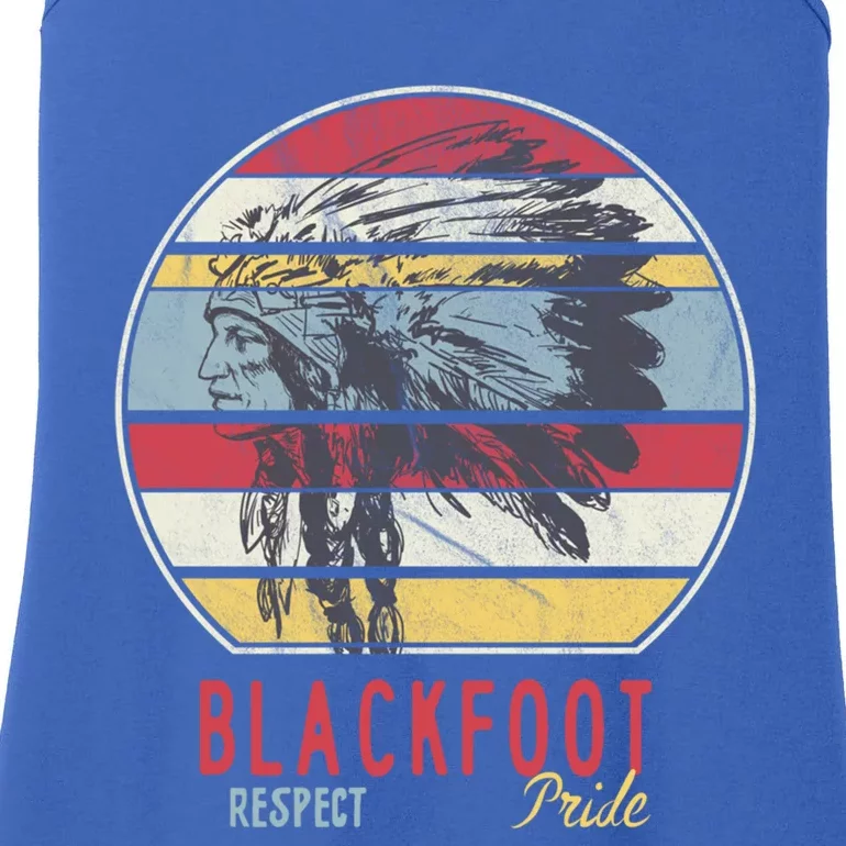 Blackfoot Native American Indian Tribe Respect Pride Retro Funny Gift Ladies Essential Tank