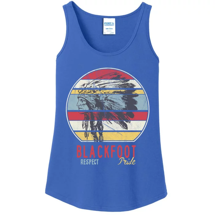 Blackfoot Native American Indian Tribe Respect Pride Retro Funny Gift Ladies Essential Tank