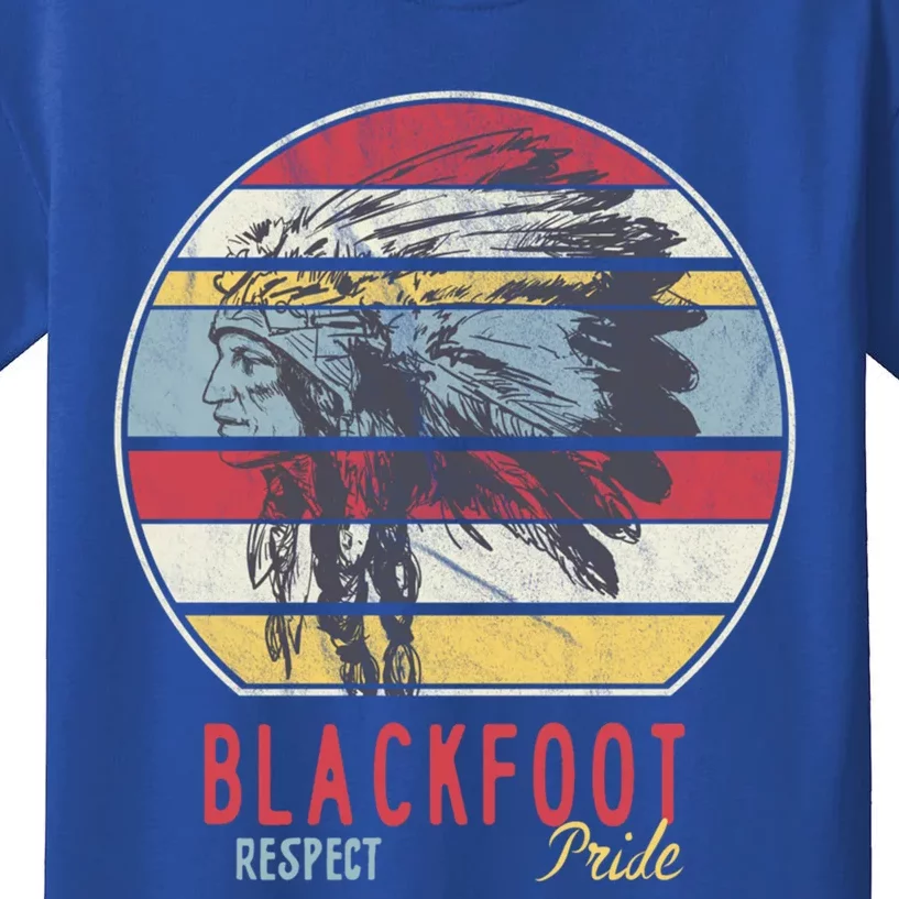 Blackfoot Native American Indian Tribe Respect Pride Retro Funny Gift Kids T-Shirt