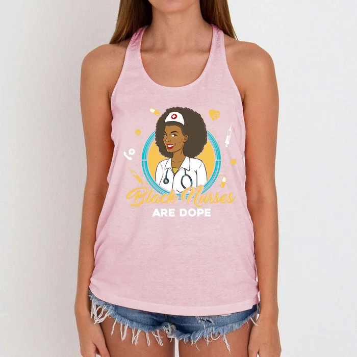 Black Nurses Are Dope Black Mom Nurse Black Wife Nurse Rn Gift Women's Knotted Racerback Tank