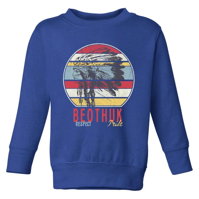 Beothuk Native American Indian Tribe Respect Pride Retro Sun Meaningful Gift Toddler Sweatshirt