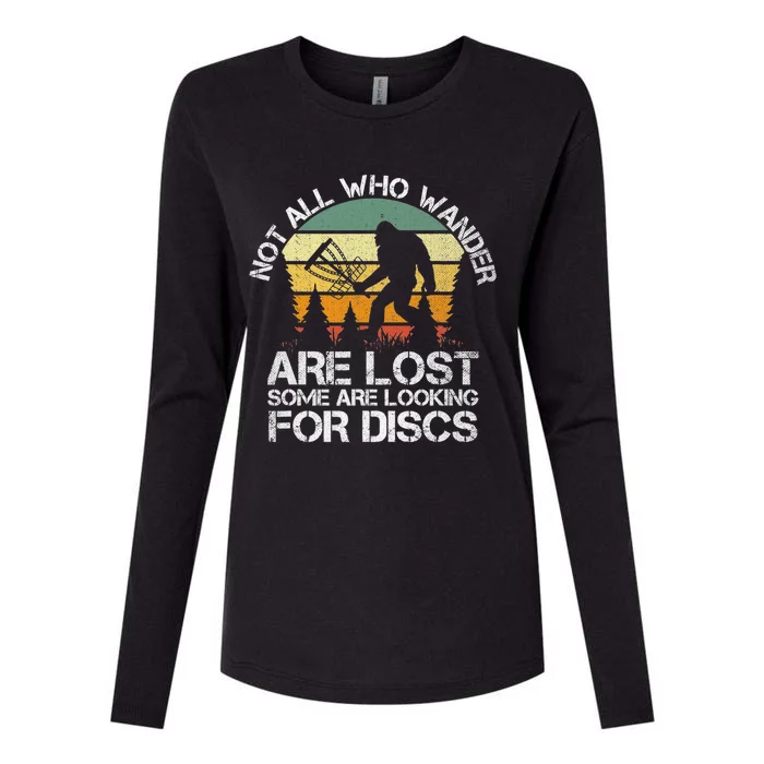 Bigfoot Not All Who Wander Are Lost Some Looking For Discs Womens Cotton Relaxed Long Sleeve T-Shirt