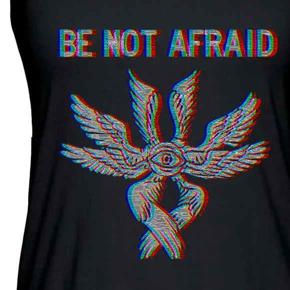 Be Not Afraid Biblically Accurate Angel Seraphim Glitch Ladies Essential Flowy Tank