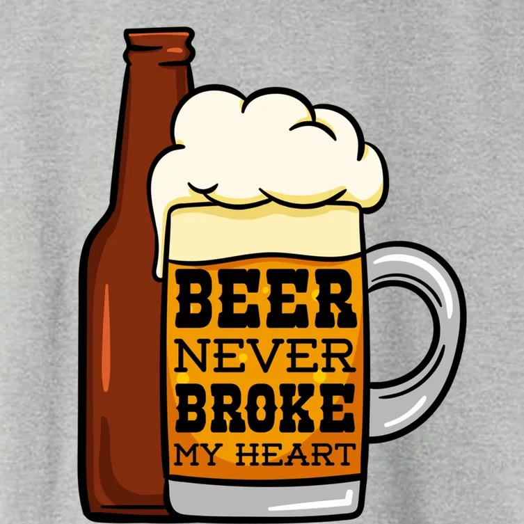 Beer Never Broke My Heart I Funny Anti Valentine's Day Cute Gift Women's Crop Top Tee