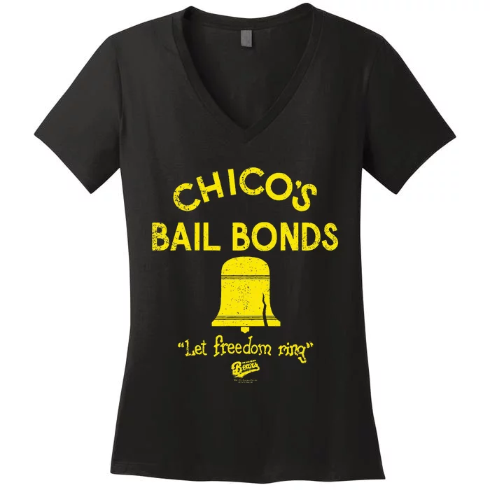 Bad News Bears Chicos Bail Bonds Women's V-Neck T-Shirt