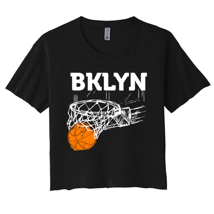 Brooklyn NYC Basketball Net Gift Funny New York City Women's Crop Top Tee