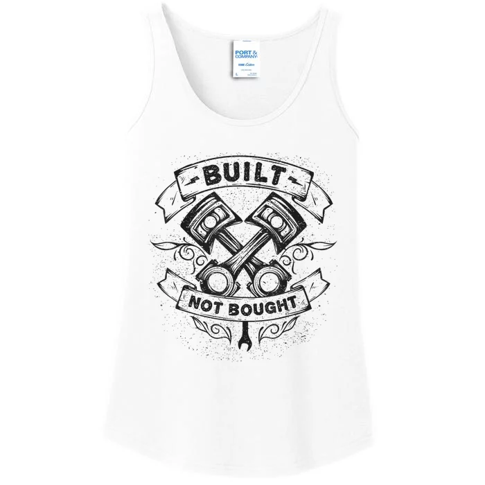 Built Not Bought Pistons Custom Vintage Car Mechanic Ladies Essential Tank