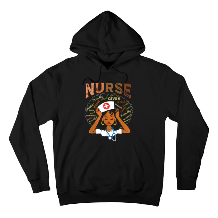 Black Nurse Black History Melanin Afro Woman Nursing Hoodie