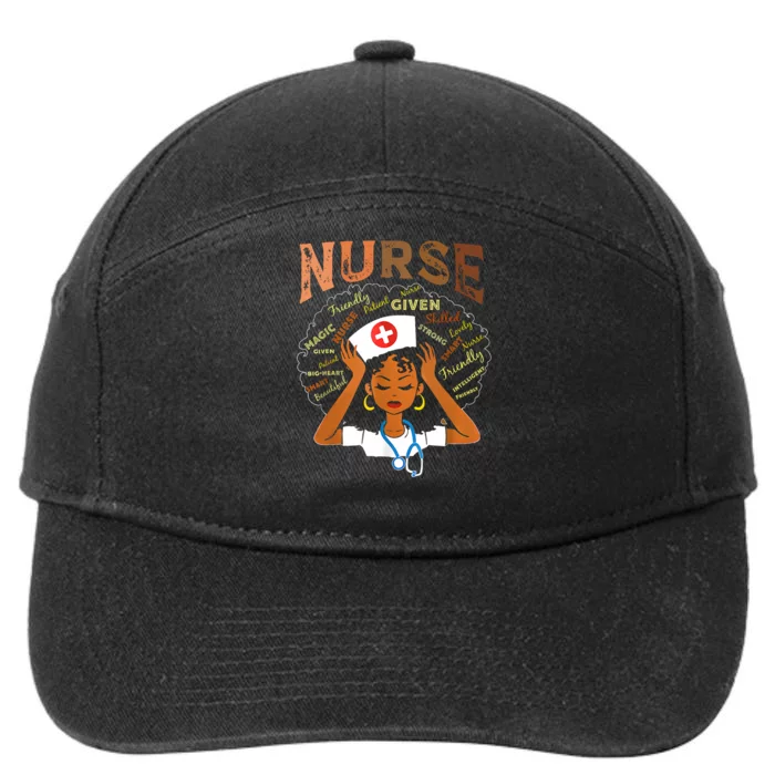 Black Nurse Black History Melanin Afro Woman Nursing 7-Panel Snapback Hat