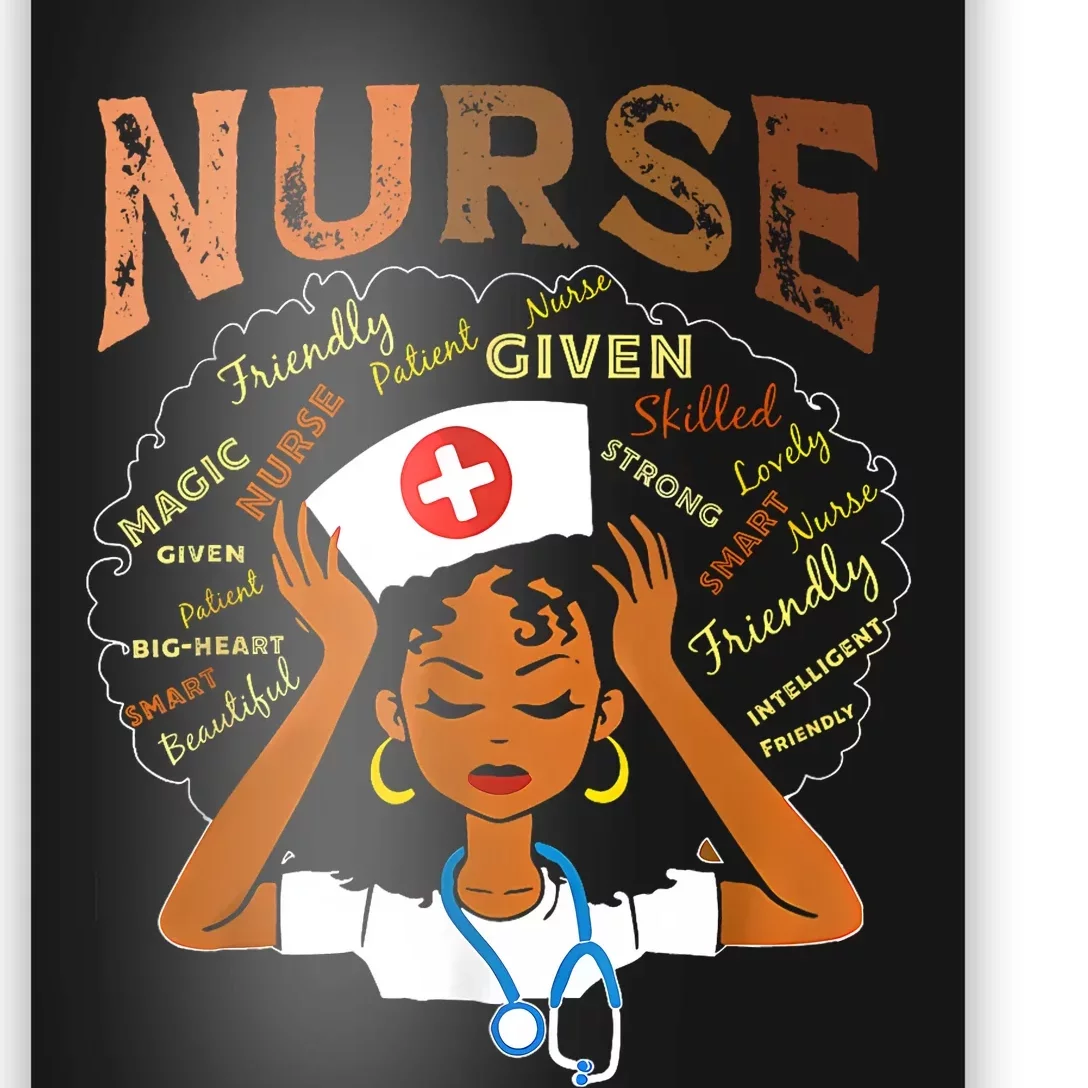 Black Nurse Black History Melanin Afro Woman Nursing Poster