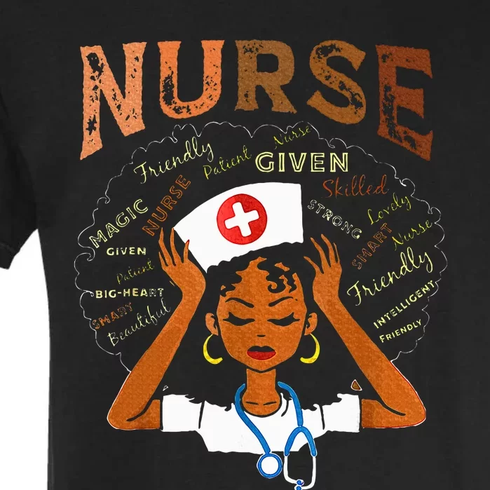 Black Nurse Black History Blm Melanin Afro Woman Nursing Garment-Dyed Heavyweight T-Shirt