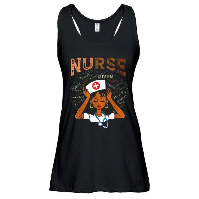 Black Nurse Black History Blm Melanin Afro Woman Nursing Ladies Essential Flowy Tank