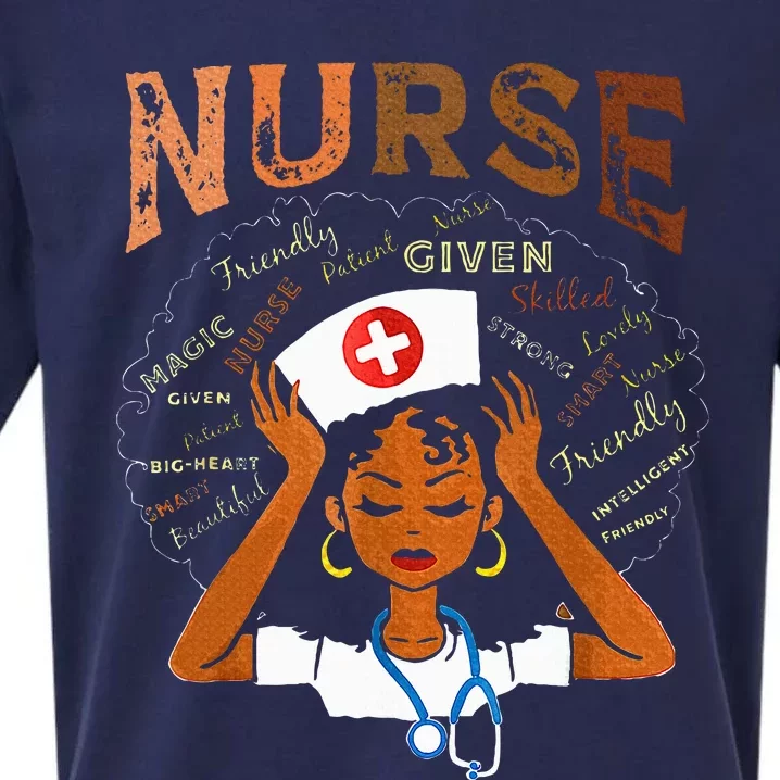 Black Nurse Black History Blm Melanin Afro Woman Nursing Sueded Cloud Jersey T-Shirt