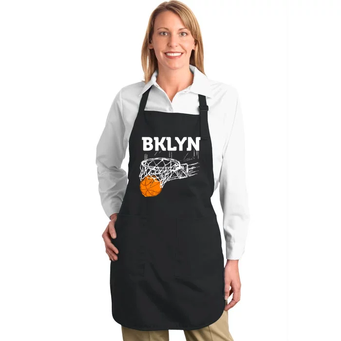 Brooklyn NYC Basketball Net Gift Funny New York City Full-Length Apron With Pocket