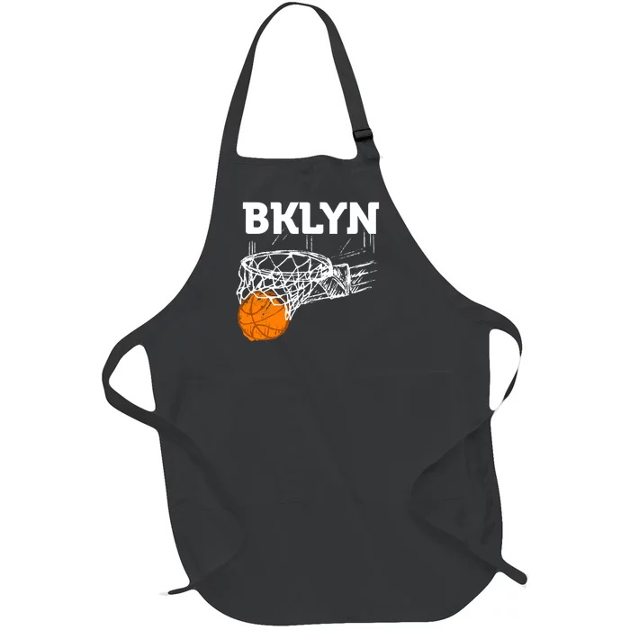 Brooklyn NYC Basketball Net Gift Funny New York City Full-Length Apron With Pocket