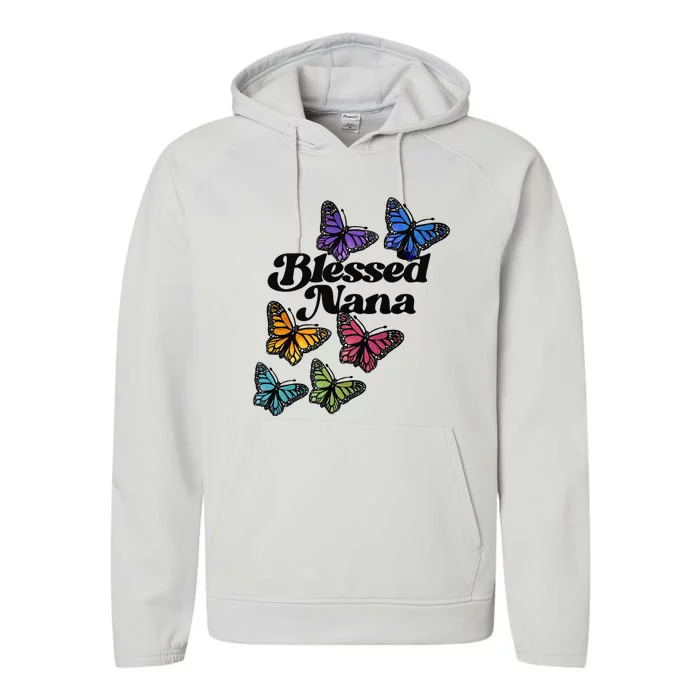 Blessed Nana Beautiful Grandparents Day Gift Performance Fleece Hoodie