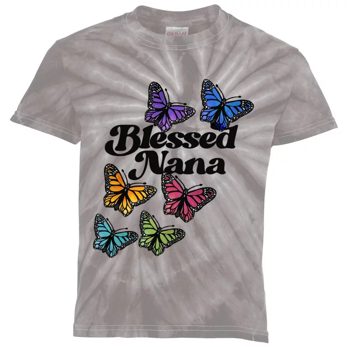 Blessed Nana Beautiful Grandparents Day Gift Kids Tie-Dye T-Shirt