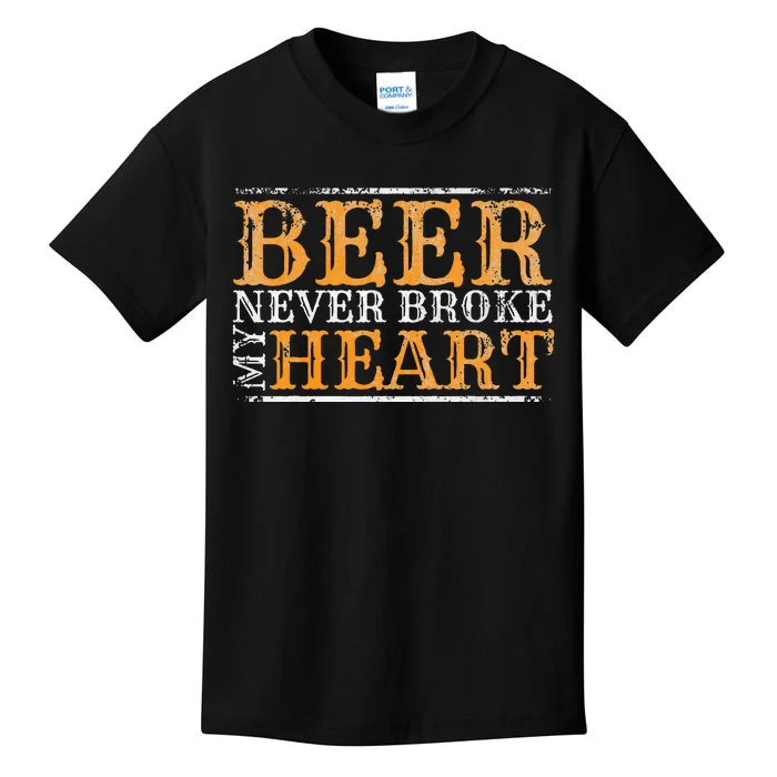 Beer Never Broke My Heart Funny Drinking Kids T-Shirt