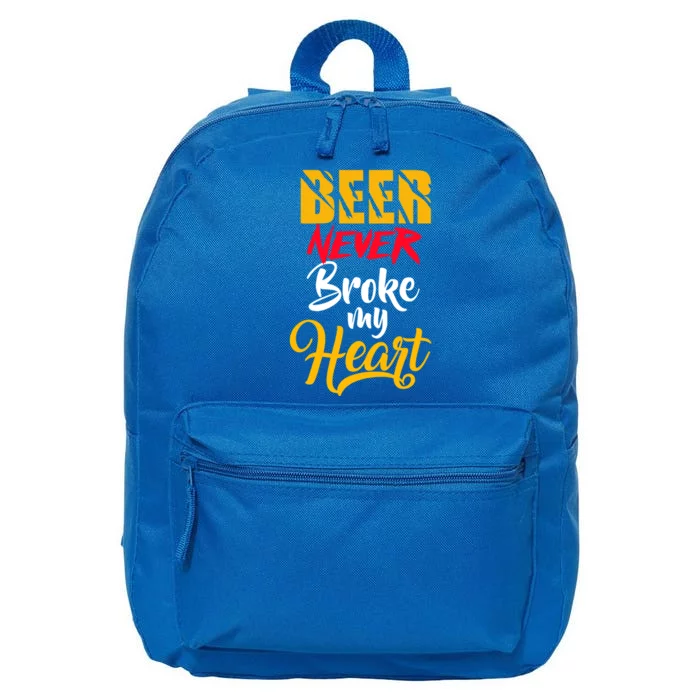 Beer Never Broke My Heart Gift 16 in Basic Backpack