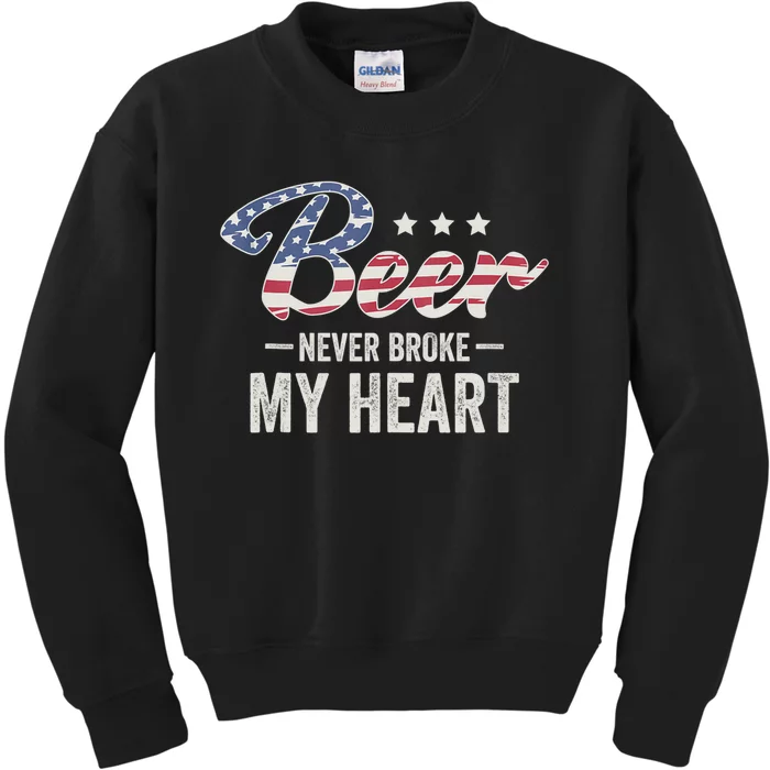 Beer Never Broke My Heart Kids Sweatshirt