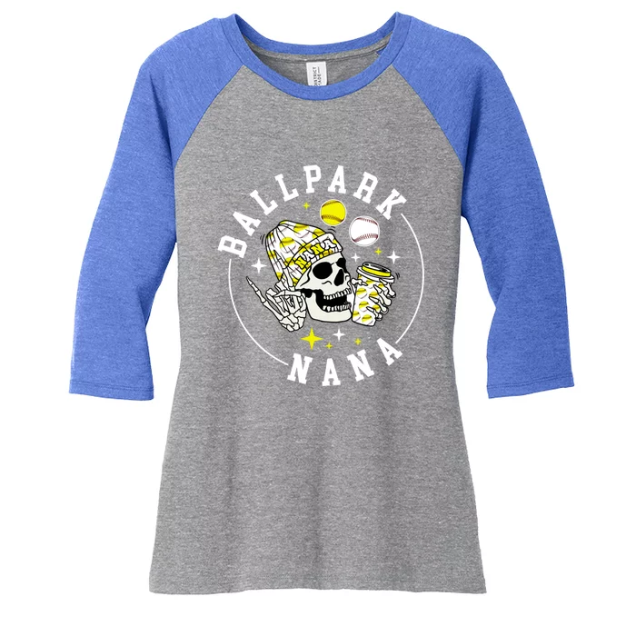 Ballpark Nana Baseball Softball Nana Grandma Great Gift Women's Tri-Blend 3/4-Sleeve Raglan Shirt