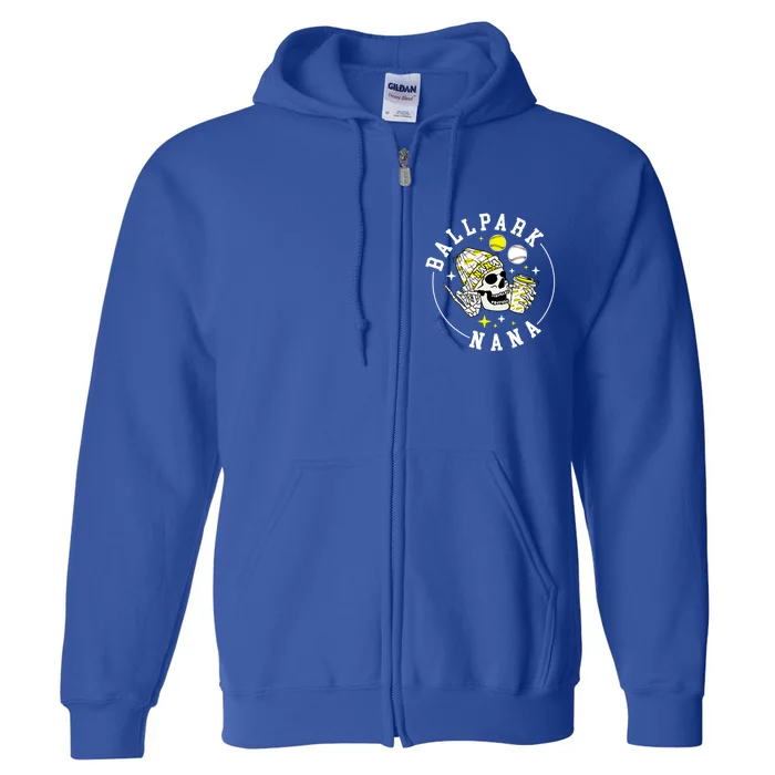 Ballpark Nana Baseball Softball Nana Grandma Great Gift Full Zip Hoodie