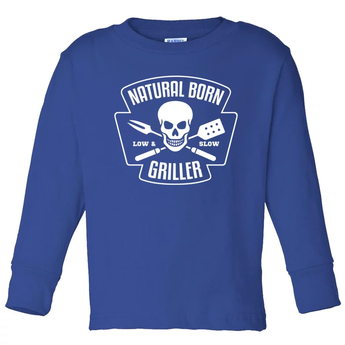 Barbecue Natural Born Grill Master Griller Bbq Gift Funny Gift Toddler Long Sleeve Shirt