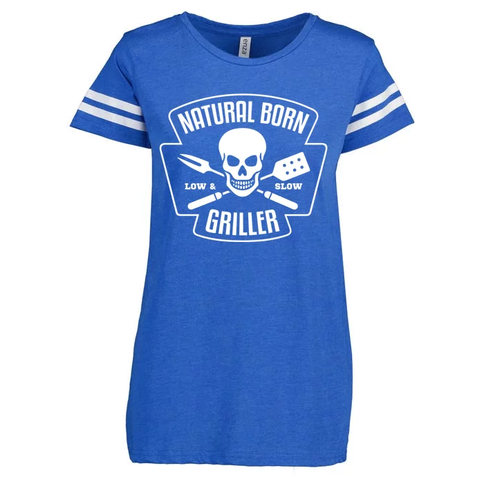 Barbecue Natural Born Grill Master Griller Bbq Gift Funny Gift Enza Ladies Jersey Football T-Shirt