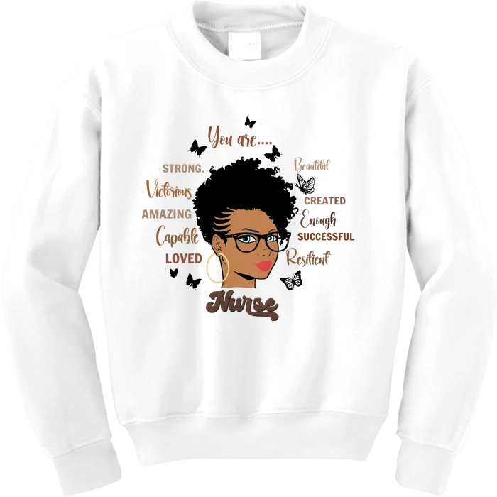 Black Nurse Black Proud Black History Month Nursing Hospital Kids Sweatshirt