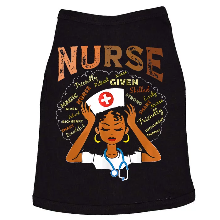 Black Nurse Black History Blm Melanin Afro Woman Nursing Doggie Tank