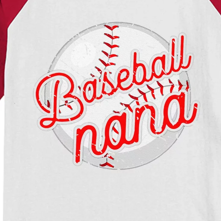 Baseball Nana Baseball Player Grandmother Mother's Day Kids Colorblock Raglan Jersey