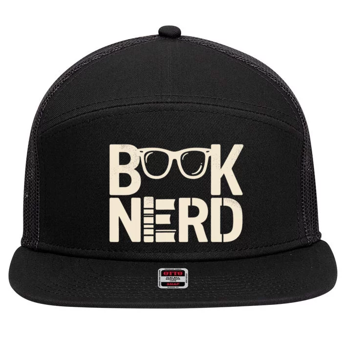 Book Nerd Bibliophilia Book Reader Literature Bookworm 7 Panel Mesh Trucker Snapback Hat